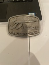 US Shooting Team Belt Buckle Barcelona '92 Vintage 1992 USA