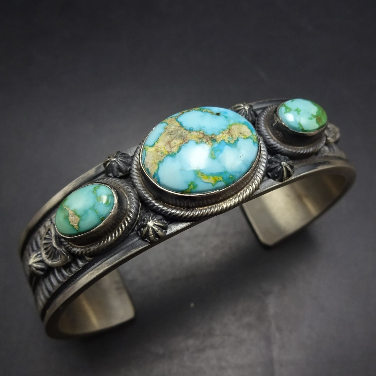 Melvin Francis ナバホ ジュエリー シルバーバングル ターコイズ MELVIN FRANCIS Navajo Heavy Gauge STAMPED SterlingSilver TURQUOISE