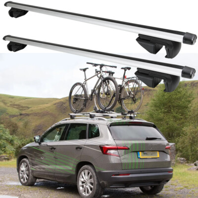 For Skoda Karoq 2017-2024 53'' Roof Rack Cross Bars Cargo Bike Carrier Aluminum