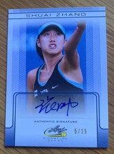 2017 Leaf Signature Series Tennis Blue Base Auto Card Shuai Zhang #5/15
