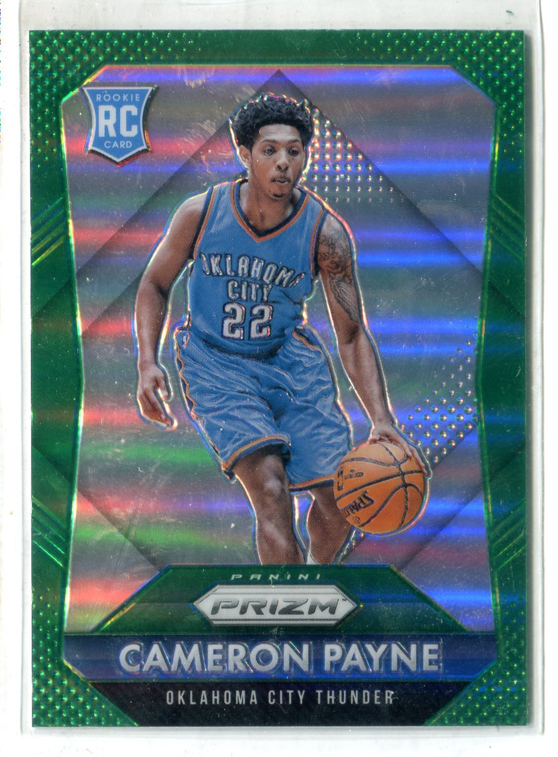 2015-16 Panini Prizm Cameron Payne GREEN PRIZM REFRACTOR RC #312 THUNDER