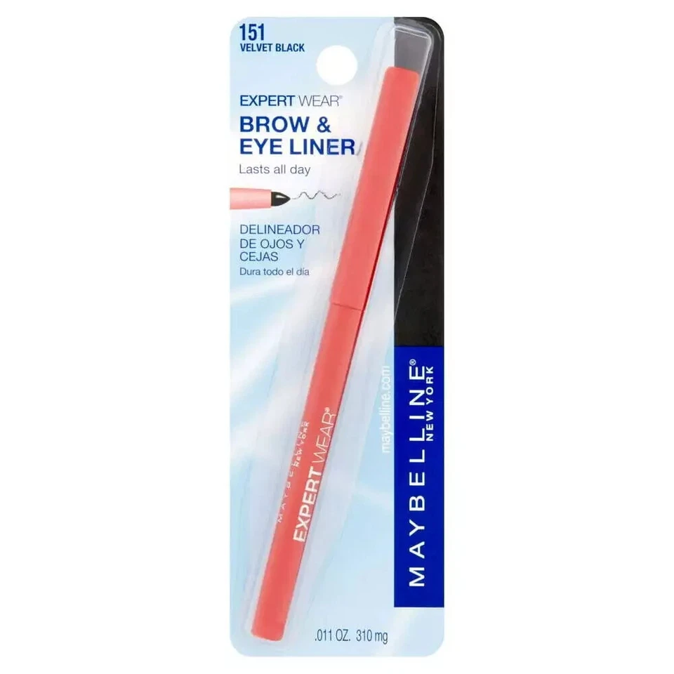 New Maybelline ExpertWear Brow and Eyeliner Pencil, Velvet Black(Free Shipping) - Image 2 of 4