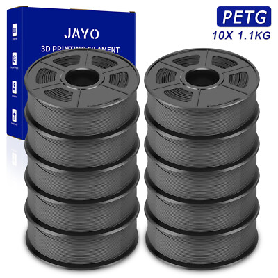 JAYO 1.75mm 10KG PETG Gray 3D Printer Filament High Toughness 1.1KG Neatly Wound