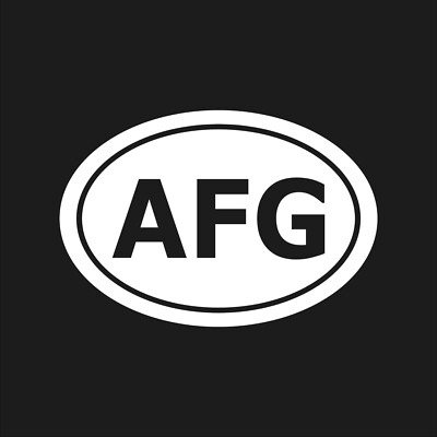 Afghanistan country initials Vinyl Decal Window Oval AFG Laptop Sticker