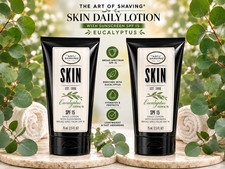 2 X THE ART OF SHAVING EUCALYPTUS ESSENTIAL OIL LOTION SPF15 2.5 OZ EACH