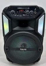 Tzumi Megabass Speaker Job Site Bluetooth Black V3 Karaoke LED, EUC 