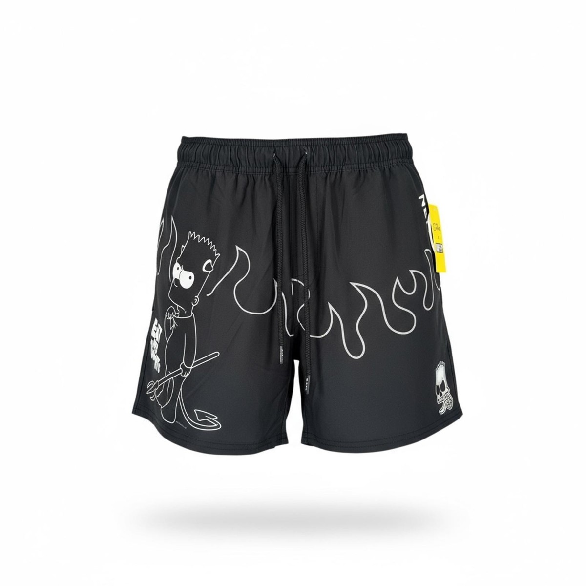 Neff The Simpsons Black Men's Black Casual Shorts Large Swim Bart