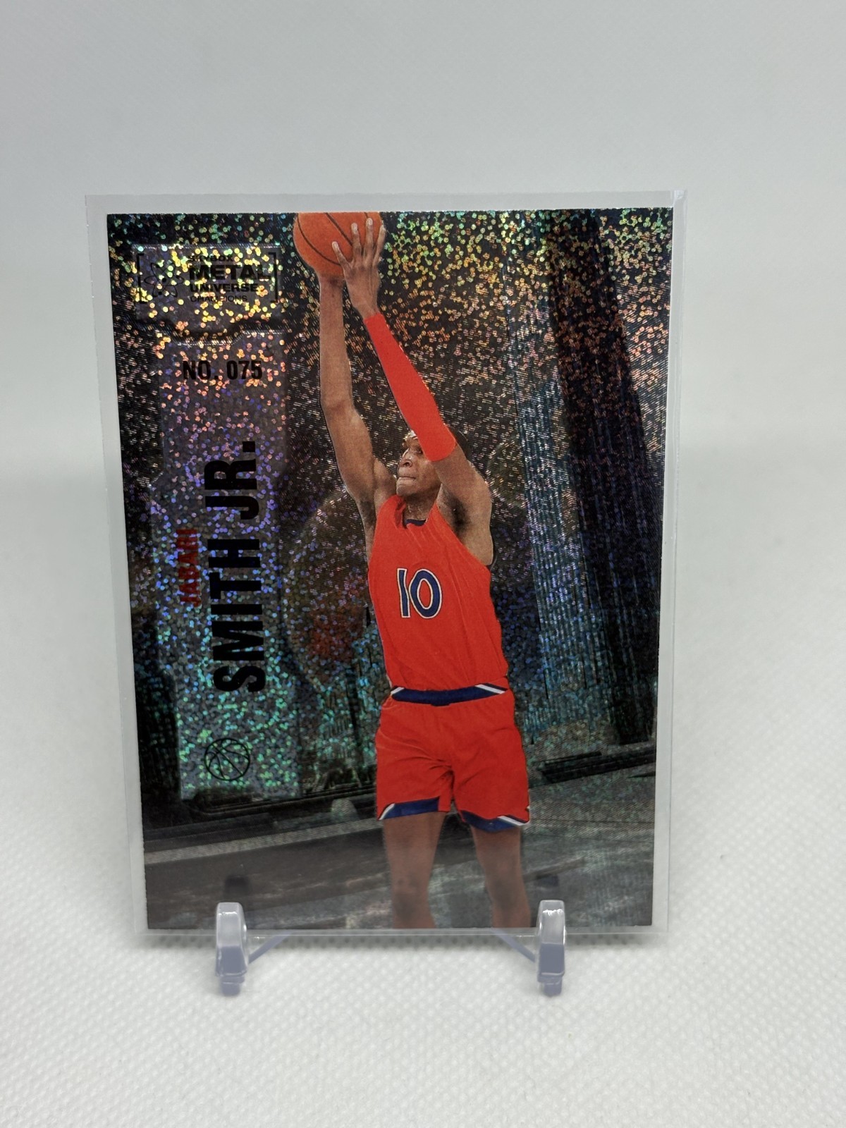2022 Skybox Metal Universe Champions Jabari Smith Jr. RC #075 Silver Dots /299