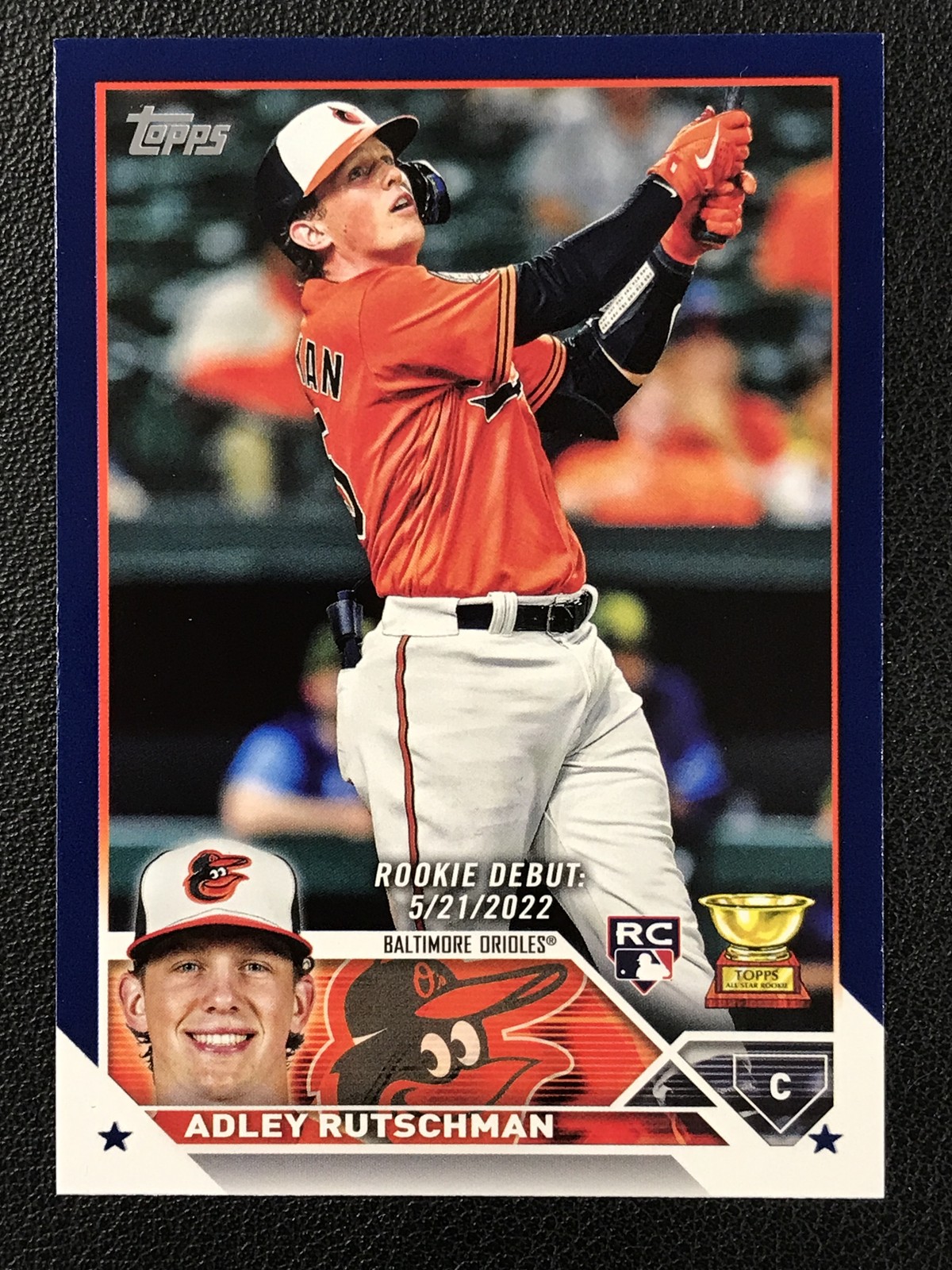 2023 Topps Update #US180 Adley Rutschman Rookie Royal Blue Baltimore Orioles