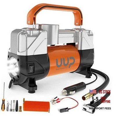 Tire Inflator Air Compressor, 150PSI 12V DC Double Cylinders Heavy Duty Orange