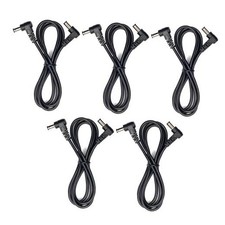 (5) Pack 3 Foot Right Angle DC Power 5.5mm x 2.1mm Patch Cables Wire Male to