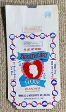 Vintage Sweetheart Flour Brooksville KY.  10 lb. Bracken Belle White Paper Bag