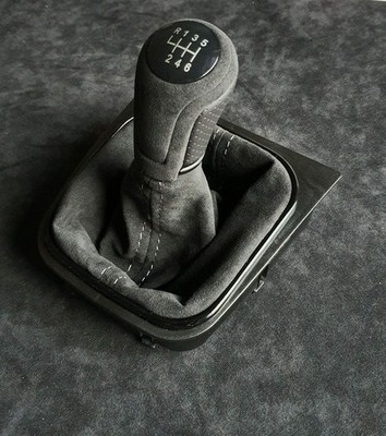 FÜR VW GOLF 5 6 EOS SCIROCCO JETTA 3 SACK SCHALTKNAUF ALCANTARA   GRAU 6 GANG