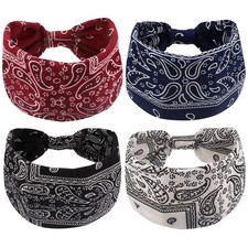 4Pack Knotted Headbands Wide Plain Bandana Turban Hair Bands For Women Set