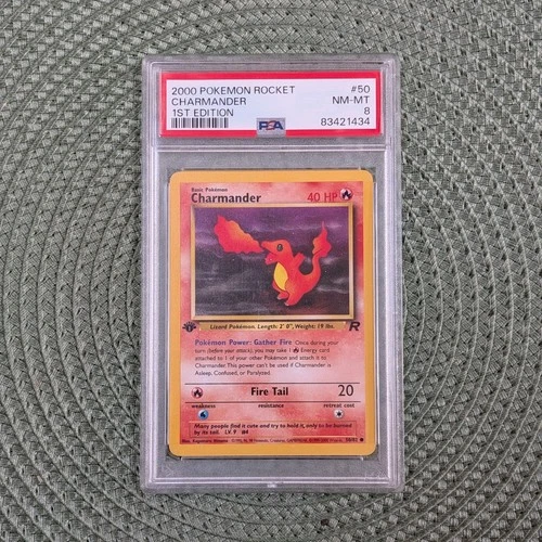 Charmander - 2000 Pokemon Rocket 1st Edition - #50 PSA 8 Near Mint-Mint