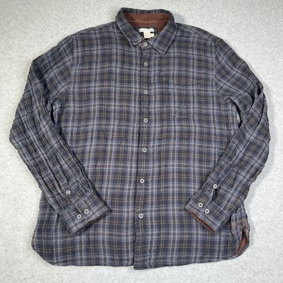 Carbon2Cobalt Logan Pass Double Cloth Lightweight Cotton Button Shirt Men's M