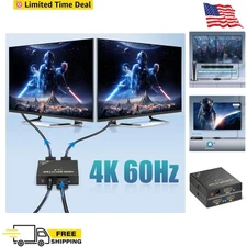 HDMI Splitter 1 in 2 Out 60Hz - HDCP Bypass 2.3, HDR, Dolby/DTS 5.1/7.1 - Com...