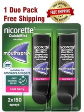 Nicorette Quickmist Duo, 2 x 150 sprays , Cool Berry FREE SHIPPING , exp 02/2028
