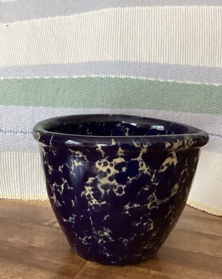 Vintage Bennington Potters  Vermont Blue Agate Bowl 5  Wide Diameter  5 Tall