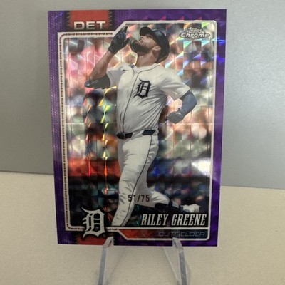 2026 Topps Chrome Baseball Riley Greene Purple Geometric /75 Detroit Tigers