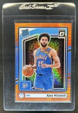 2024-25 Donruss Optic Ajay Mitchell Hyper Orange Prizm RC Rated Rookie #/299