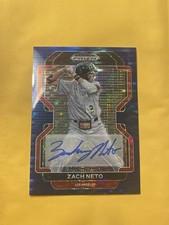 2022 Panini Prizm Draft Picks Zach Neto Autograph serial #d /9 Blue Pulsar FOTL 