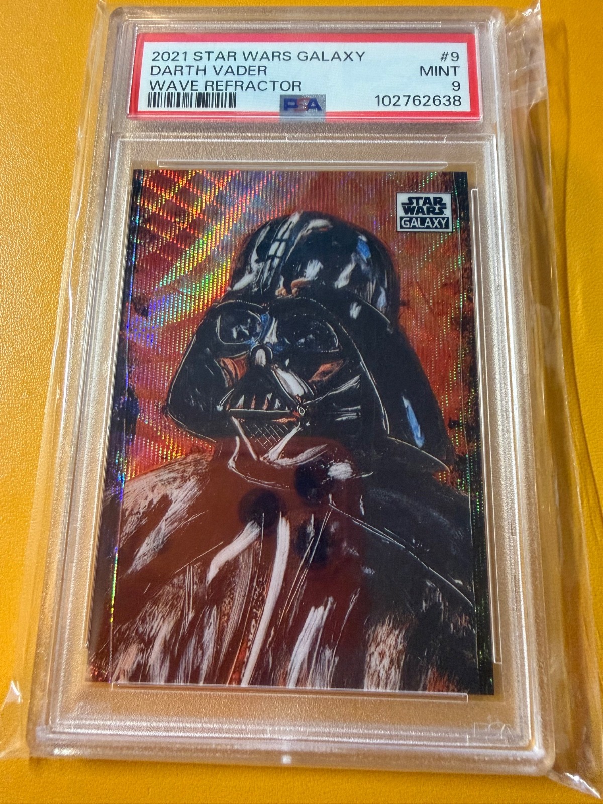 2021 TOPPS CHROME STAR WARS GALAXY WAVE REFRACTOR #9 DARTH VADER 57/99 PSA 9