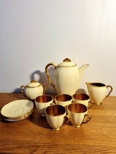 Carlton ware Tea Set 'Rita' Cream Gold Lined Art Deco 1930's Demitasse 