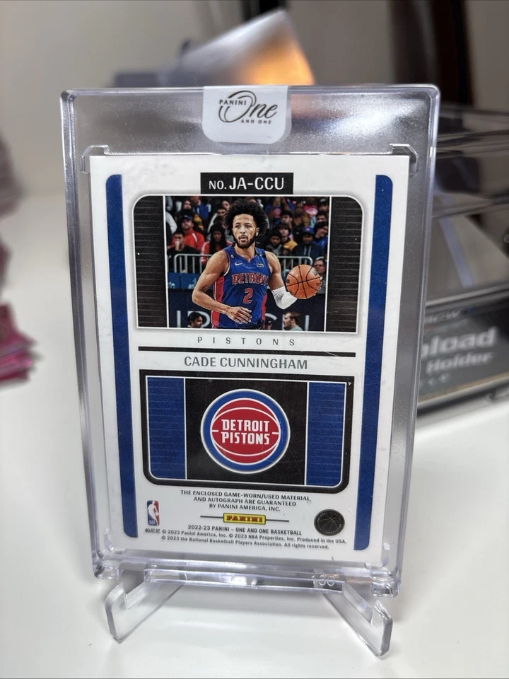 2022-23 PANINI- ONE AND ONE BASKETBALL CADE CUNNINGHAM Game Worn Patch Auto /49 - Image 4 of 4
