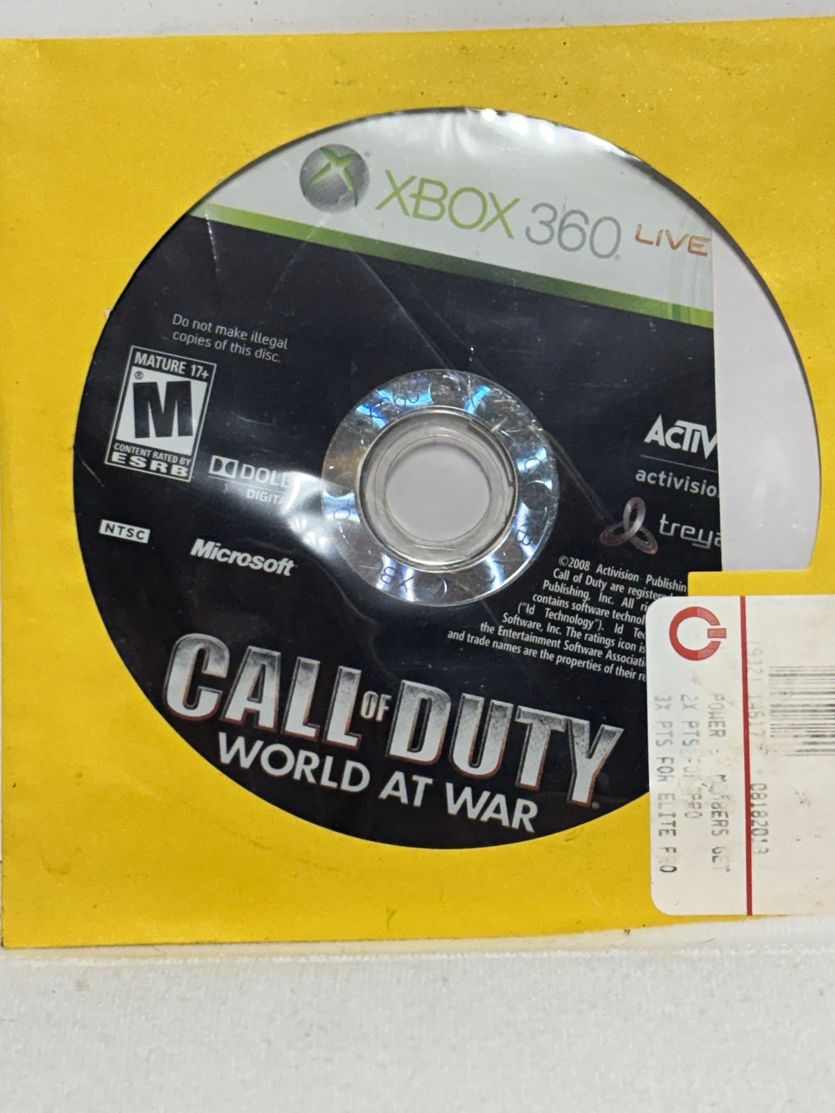 Activision Call of Duty: World at War (2008) M-Rated NTSC-U/C Xbox 360