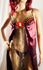 Nightgown Sleepwear Thong Sexy Lace Lingerie Nightdress Womens Babydoll