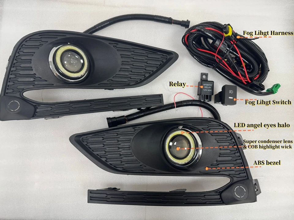 Luces antiniebla LED blancas para proyector Halo Angel Eye para Chevrolet Cruze 2016-2018 Foto 4 de 4