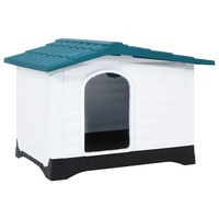 HundehüTte Polypropylen Blau 90,5X68X66 Cm Wetterfest Outdoor