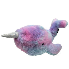 FAO Schwarz Glow Brights 14" Narwhal Toy Plush LED With Sound