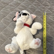 Disney 101 Dalmatians Medium Plush Stuffed Animal White Black Spots Red Collar