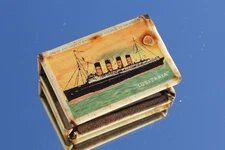 CUNARD LINE RMS LUSITANIA WW1 PROPAGANDA SOUVENIR OF THE WAR MATCH SAFE C-1918