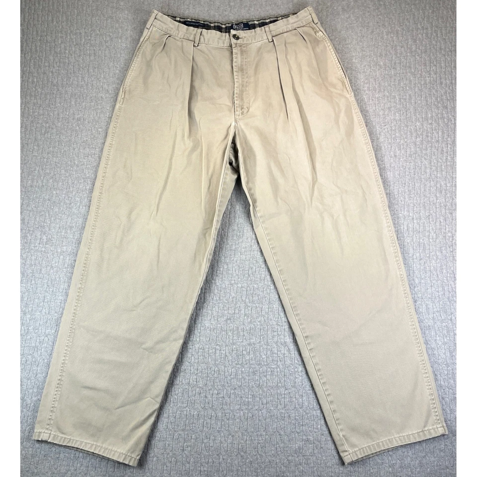 Pantalones de golf vintage Polo Ralph Lauren con logotipo de escudo para hombre 31X29 caqui hechos en EE. UU. Foto 3 de 4