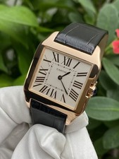Reloj Cartier Santos Dumont W2009251 oro rosa 18 quilates esfera plateada mujer