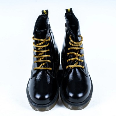 Schwarze Leder Chelsea Boots mit Absatz und Schnürung für Damen