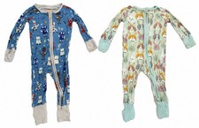 Posh Peanut Bamboo Sleepers Size 3-6 Months LOT Of 2 Baby Zippy One Piece Pjs