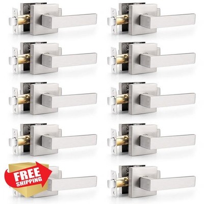 Probrico 10 Pack Satin Nickel Passage Levers