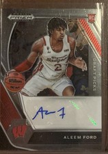 Aleem Ford Wisconsin Badgers Basketball Autograph Panini Prizm Rookie Card Auto