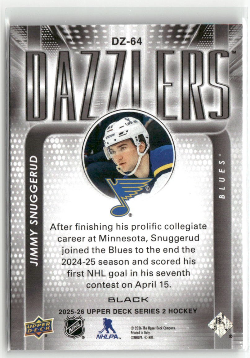 2025-26 Upper Deck #DZ-64 Jimmy Snuggerud Dazzlers Black | eBay