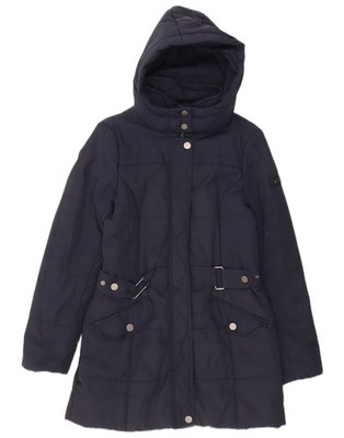 Esprit Womens Hooded Padded Coat UK 10 Small Navy Blue Polyamide DF05