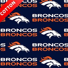 Denver Broncos NFL Cotton Fabric - 58" Wide - Sold by The Yard Bolt
