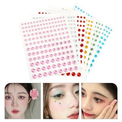 6 Sheets Strasssteine   für Make-up Gesicht Edelsteine Gesichtsjuwel