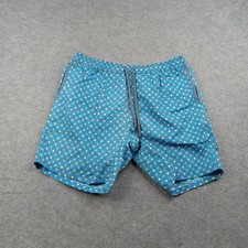 Mr. Swim Shorts Mens Large Blue Geometric Swim Trunks Lined Drawstring
