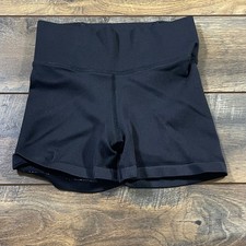 Athleta Girl Black Ribbed Biker Shorts High Rise Athletic Size L 12 Active Sport