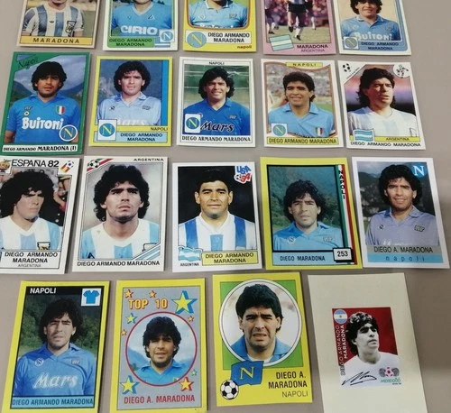 Lotto 19 figurine Diego Armando Maradona dal 1979 a Usa  '94 leggi