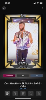 Topps Slam WWE 2018 Base Tier 8 Gold Rush Variant - Curt Hawkins 50cc